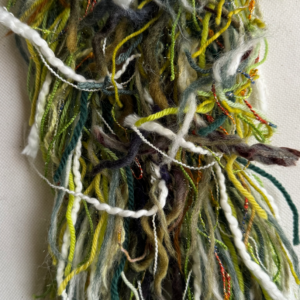 Alternative view of Green multi scarf