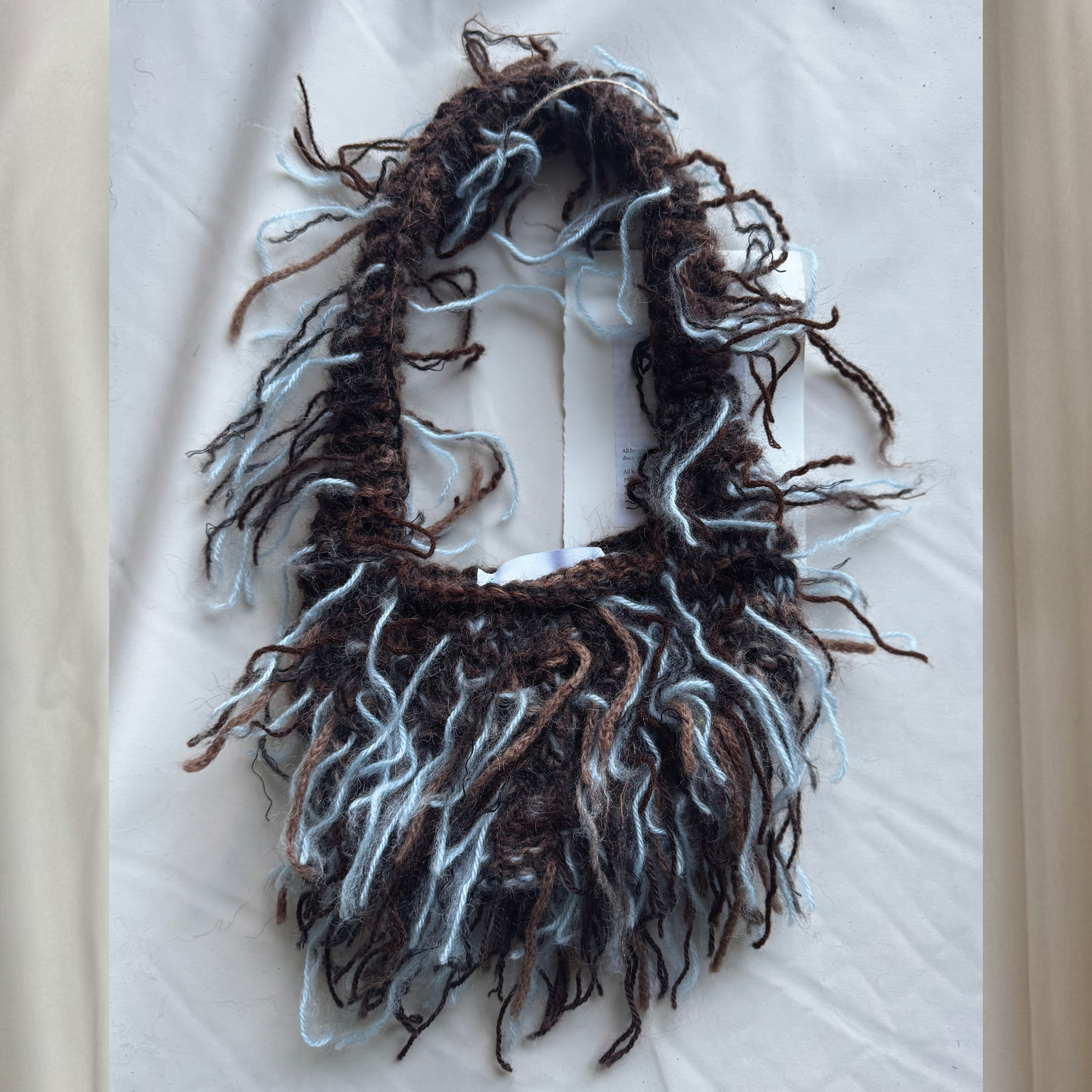 Brown & baby blue handbag